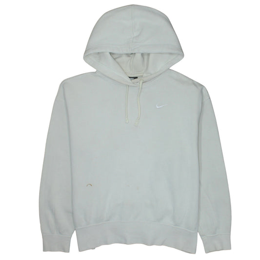 Nike Women White Hoodie Medium Pullover Classic Cotton Blend