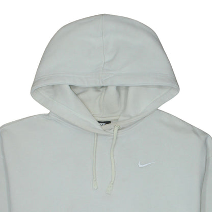 Nike Women White Hoodie Medium Pullover Classic Cotton Blend