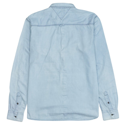 Tommy Hilfiger Men's Blue Denim Long Sleeve Button-Up Shirt L
