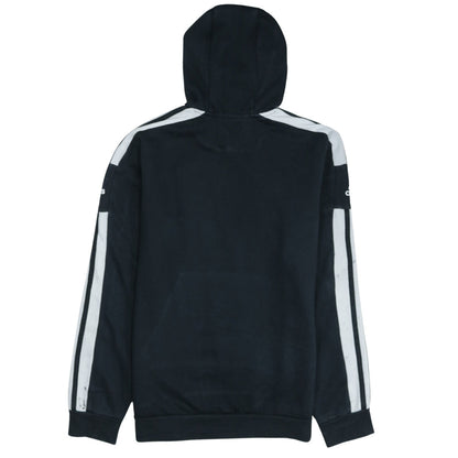 Adidas Men Black Pullover Hoodie Small Fleece Sports Logo Striped