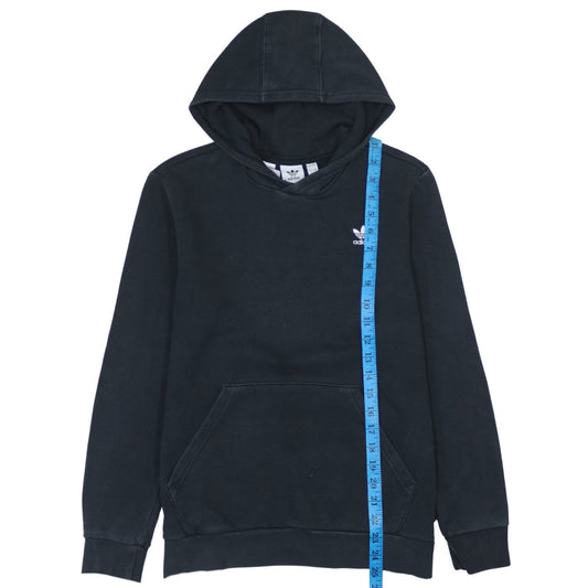 Adidas Boys Black Pullover Hoodie 13-14 Years Regular Fit Fleece Logo Top