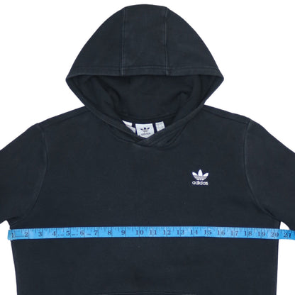 Adidas Boys Black Pullover Hoodie 13-14 Years Regular Fit Fleece Logo Top