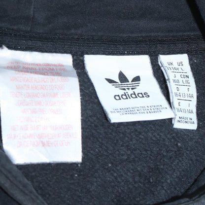 Adidas Boys Black Pullover Hoodie 13-14 Years Regular Fit Fleece Logo Top