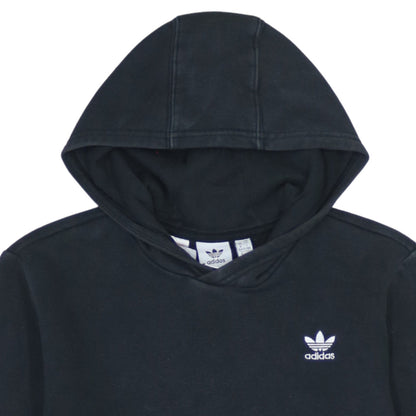Adidas Boys Black Pullover Hoodie 13-14 Years Regular Fit Fleece Logo Top