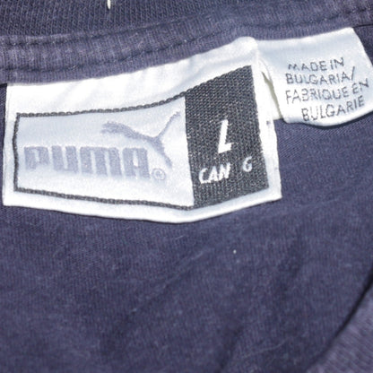 Puma Men's Navy Blue Cotton Crew Neck Short Sleeve T-Shirt L