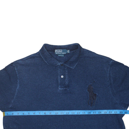 Ralph Lauren Men's Blue XL Custom Fit Polo Shirt - 100% Cotton