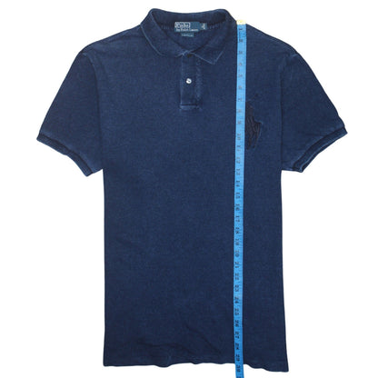 Ralph Lauren Men's Blue XL Custom Fit Polo Shirt - 100% Cotton