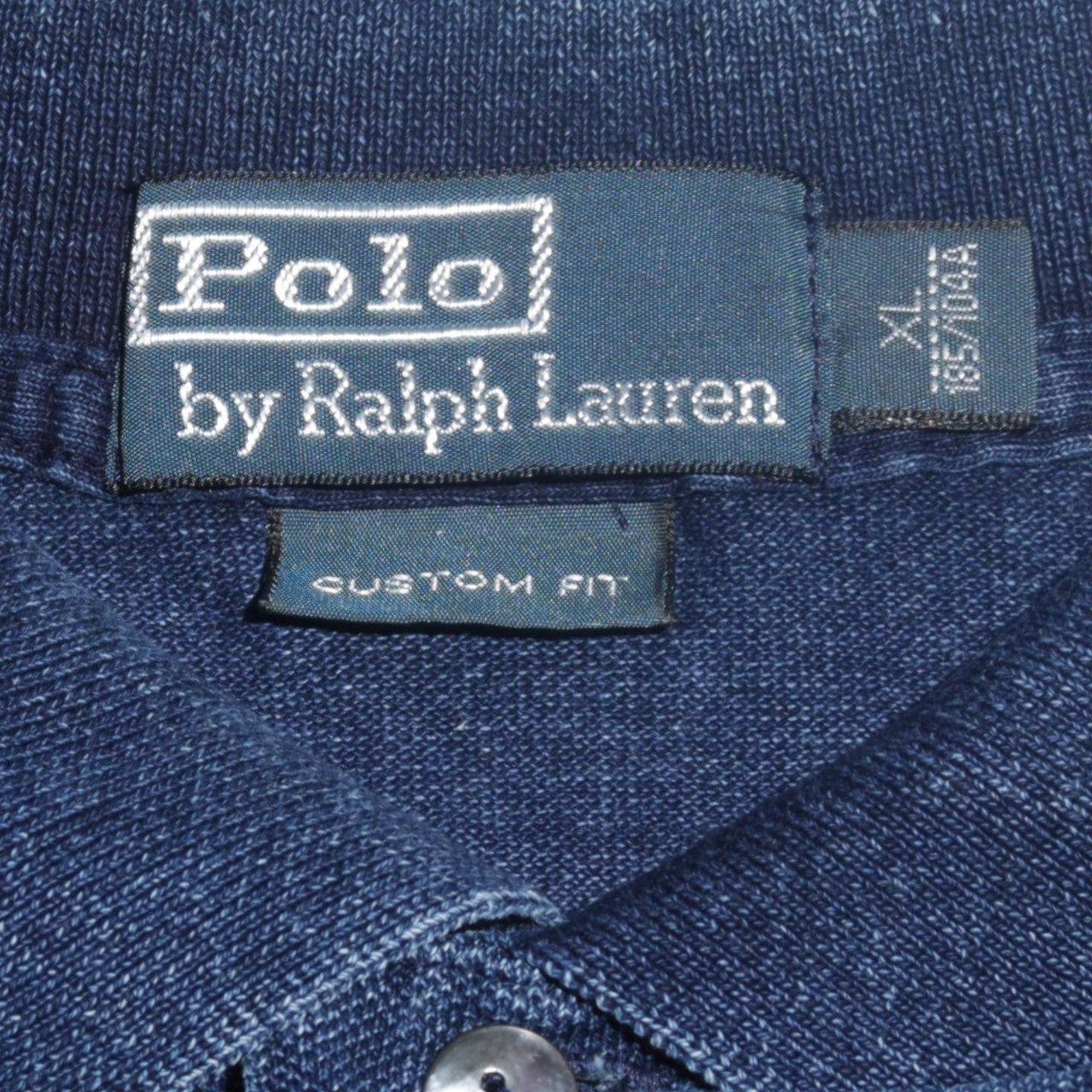 Ralph Lauren Men's Blue XL Custom Fit Polo Shirt - 100% Cotton