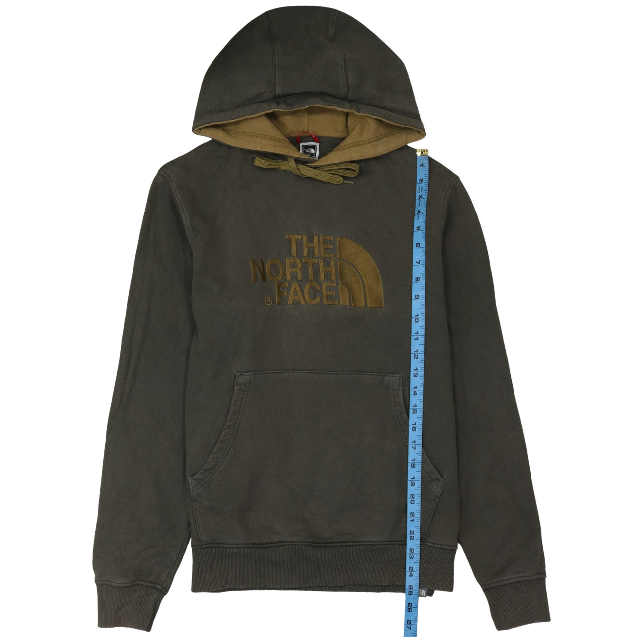 The North Face Men's Brown Pullover Hoodie M Embroidered Logo