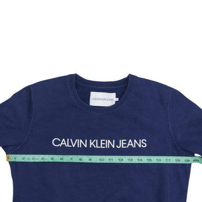 Calvin Klein Jeans Women's Navy Blue Logo Sweatshirt Size S