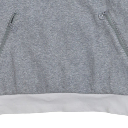 Adidas Mens White Grey 1/2 Zip Hoodie M Sports Regular Fit