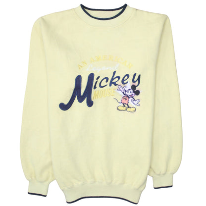 Disney Mickey & Co Women Yellow Pullover Sweatshirt M