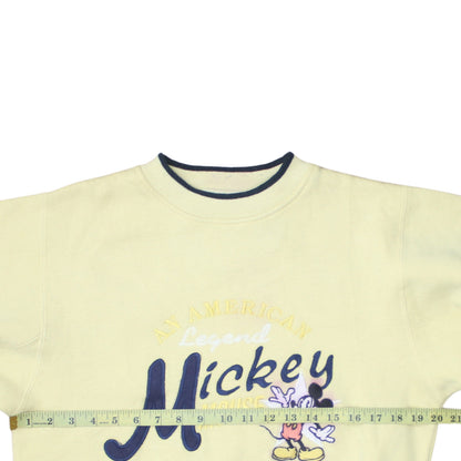 Disney Mickey & Co Women Yellow Pullover Sweatshirt M