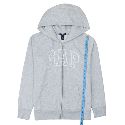 GAP Women’s Grey Full Zip Hoodie L Cotton Blend Logo Casual