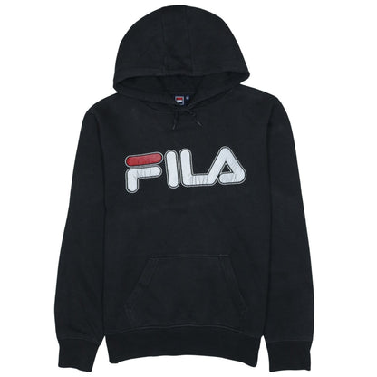 FILA Mens Black Pullover Hoodie Size M Graphic Logo Sportswear