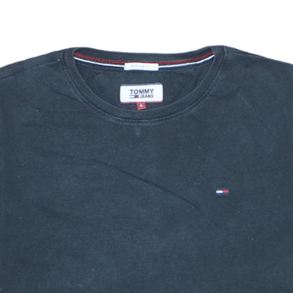 Tommy Jeans Men's Black Regular Fit Cotton Crew Neck T-Shirt S
