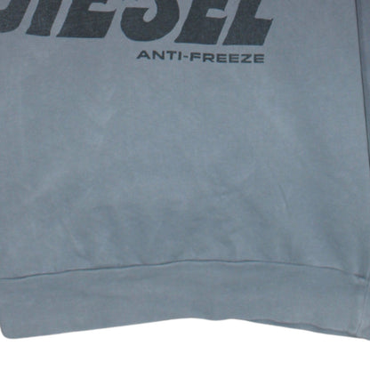 Diesel Men's Grey Logo Pullover Sweatshirt L Crew Neck Cotton