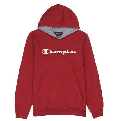 Champion Boys Red Pullover Hoodie 13-14 Years Logo Fleece Sweatshirt