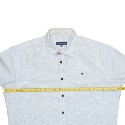 Tommy Hilfiger Mens White Slim Fit Long Sleeve Button-Up Shirt XL