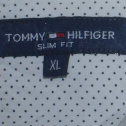 Tommy Hilfiger Mens White Slim Fit Long Sleeve Button-Up Shirt XL