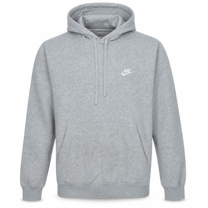 Nike Men's Grey Pullover Hoodie M Regular Fit Fleece Sweatshirt
