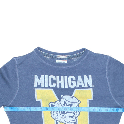 Tommy Hilfiger Men's Blue Michigan Wolverines Pullover Sweatshirt S