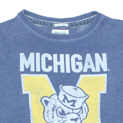 Tommy Hilfiger Men's Blue Michigan Wolverines Pullover Sweatshirt S
