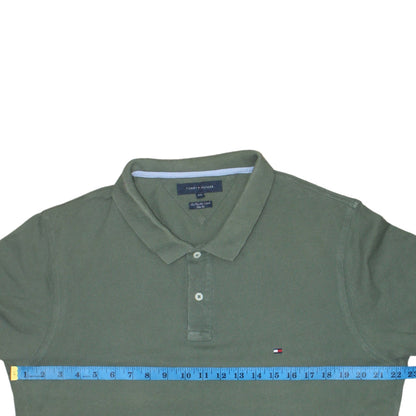 Tommy Hilfiger Men's Green Slim Fit 2XL Cotton Polo Shirt