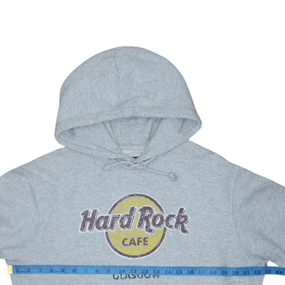 Hard Rock Cafe Glasgow Men's Grey Pullover Hoodie Size L