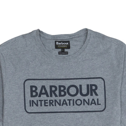 Barbour International Men's Grey Crew Neck Tailored Fit T-Shirt Size L