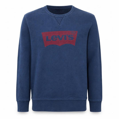Levi's Men's Blue Crew Neck Logo Sweatshirt Size S Regular Fit