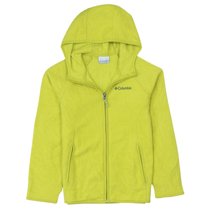 Columbia Womens Yellow Fleece Full Zip Hooded Jacket Size 12