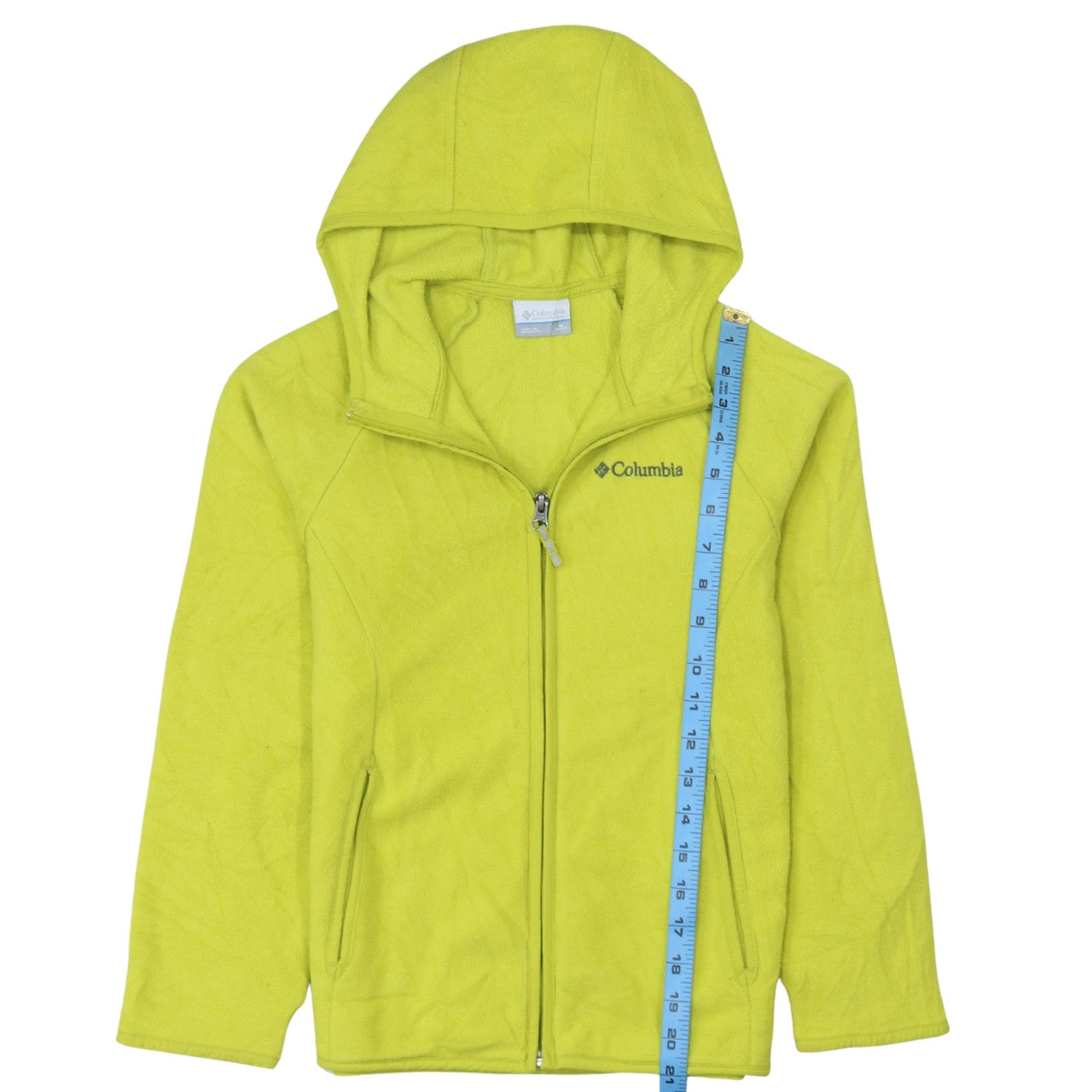 Columbia Womens Yellow Fleece Full Zip Hooded Jacket Size 12
