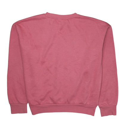 Disney Women Pink Minnie Mouse Crew Neck Sweatshirt Size 12/14