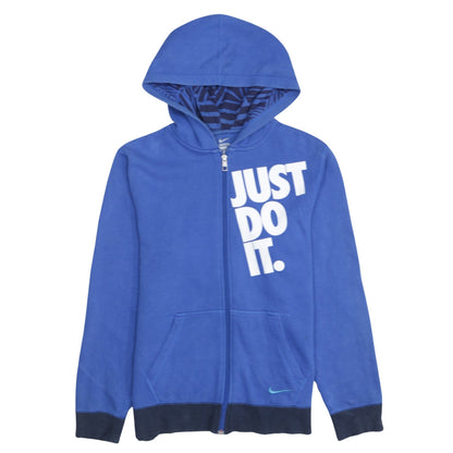 Nike Boys Blue Full Zip Hoodie XL 13-15 Years Just Do It Sportswear