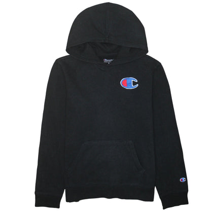 Champion Womens Black XL Pullover Hoodie With Logo Detail