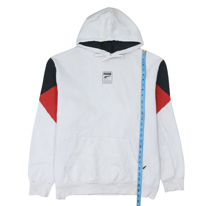 Puma Men's White Pullover Hoodie XL Sports Fleece Logo Sweatshirt