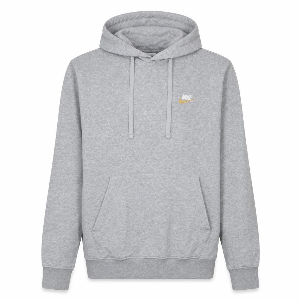 Nike Men's Grey Pullover Hoodie Size S Regular Fit Fleece Sweatshirt