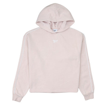 Reebok Womens Light Pink Pullover Hoodie Small Relaxed Fit Sweatshirt