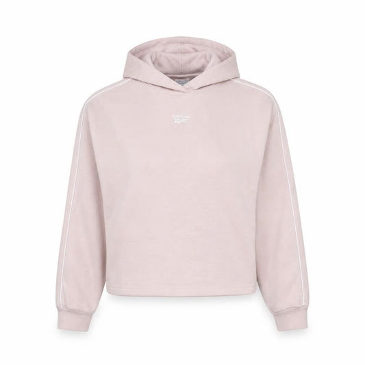 Reebok Womens Light Pink Pullover Hoodie Small Relaxed Fit Sweatshirt