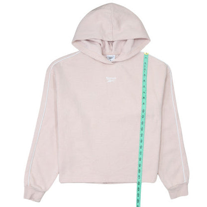 Reebok Womens Light Pink Pullover Hoodie Small Relaxed Fit Sweatshirt