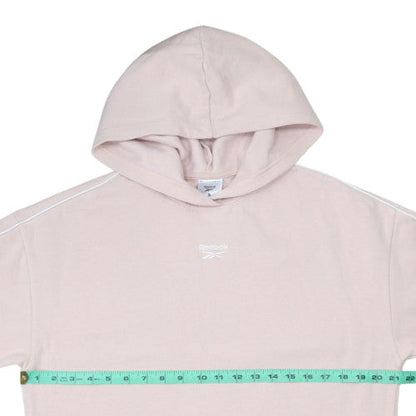 Reebok Womens Light Pink Pullover Hoodie Small Relaxed Fit Sweatshirt