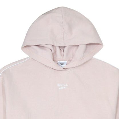 Reebok Womens Light Pink Pullover Hoodie Small Relaxed Fit Sweatshirt