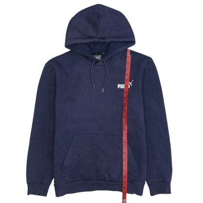 Puma Men Blue Pullover Hoodie Small Fleece Logo Hooded Sweatshirt