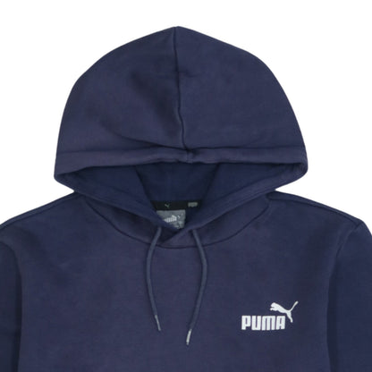 Puma Men Blue Pullover Hoodie Small Fleece Logo Hooded Sweatshirt