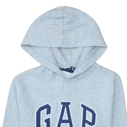 GAP Boys Grey Pullover Hoodie 10-11 Years Fleece Logo Hooded Sweatshirt