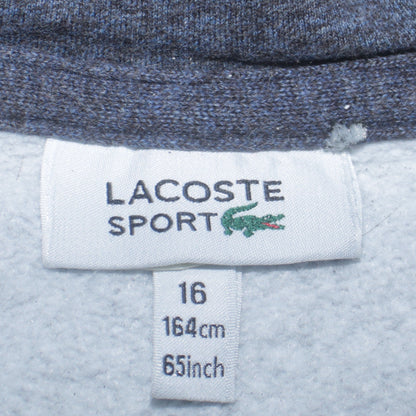 Lacoste Boys Blue Full Zip Hoodie 16 Years Cotton Blend Sportswear