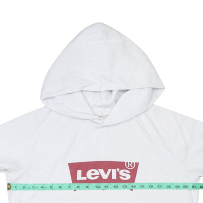 Levi's Men's White Pullover Hoodie S Logo Graphic Fleece Sweatshirt
