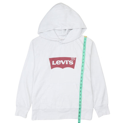 Levi's Men's White Pullover Hoodie S Logo Graphic Fleece Sweatshirt