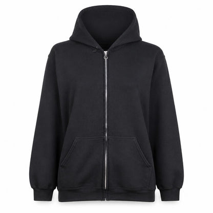 PRETTYLITTLETHING Womens Black Full Zip Hoodie Size L